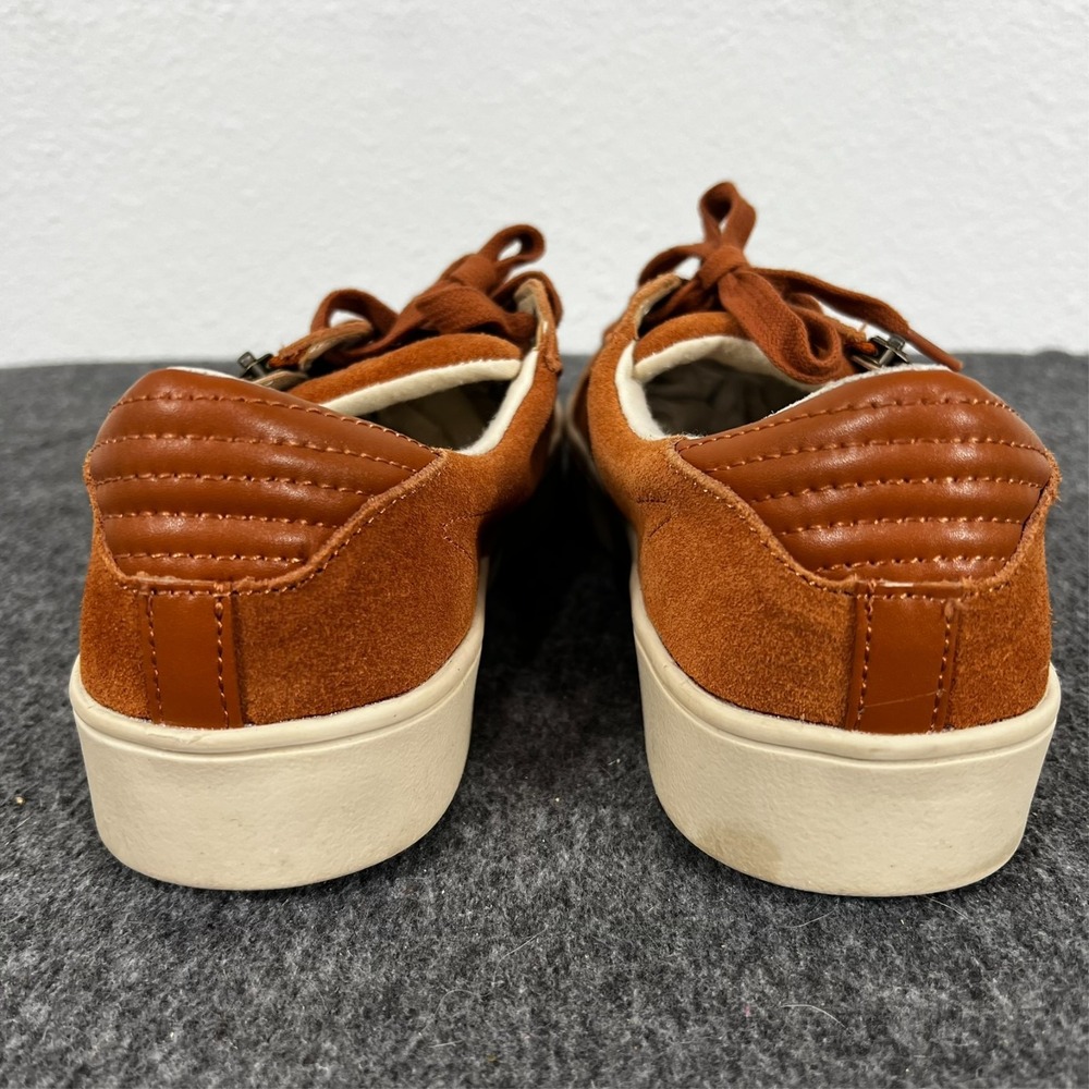 Revitalign Sneaker Womens 9.5 Rust Orange Suede Side Zip Orthotic Casual Comfort - Picture 4 of 10